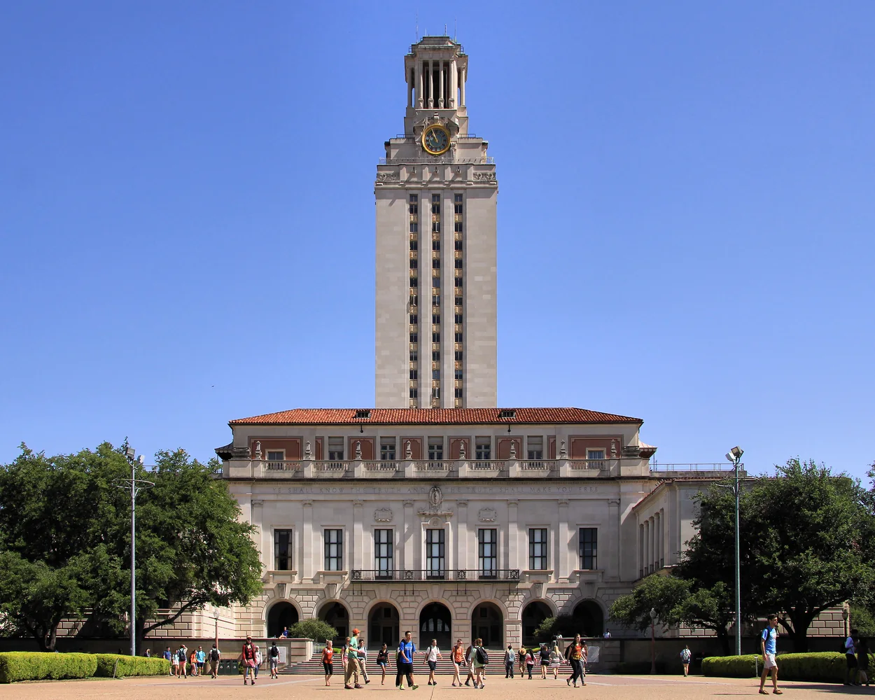 University of Texas at Austin Main Building and UT Tower on campus in Austin, Texas