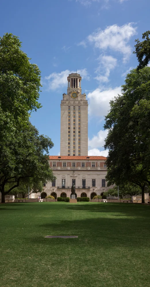 UT Tower at University of Texas at Austin — iconic campus landmark visible across Austin