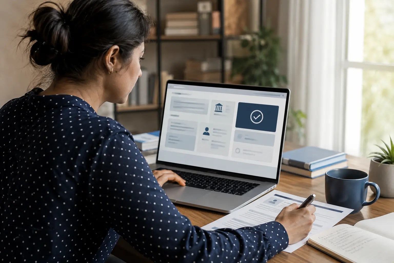 Student verifying university accreditation using an official database