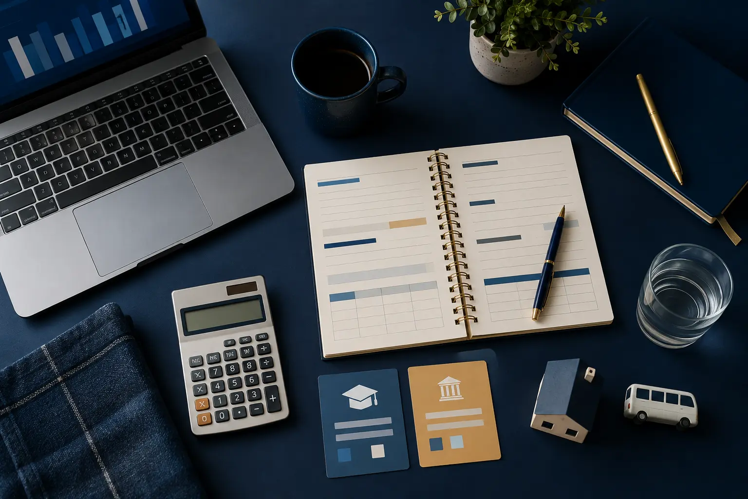 University total-cost comparison with calculator and planning notes